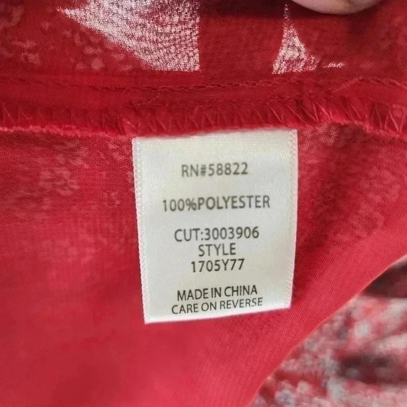 Max Studio Ruffle ScoopNeck Floral Keyhole Cold Should Chiffon Blouse M - Picture 9 of 12